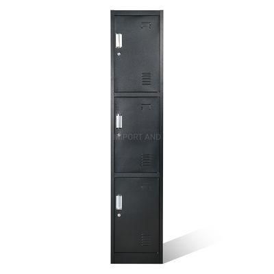 Metal Locker Room Storage 3 Tier Cloth Wardrobe Locker for Gym/Office/Hospital/Supermarket