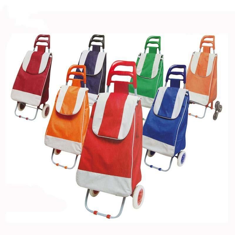 Retail Stores Waterproof Oxford Vegetable Shopping Cart Trolley Bag with Wheels