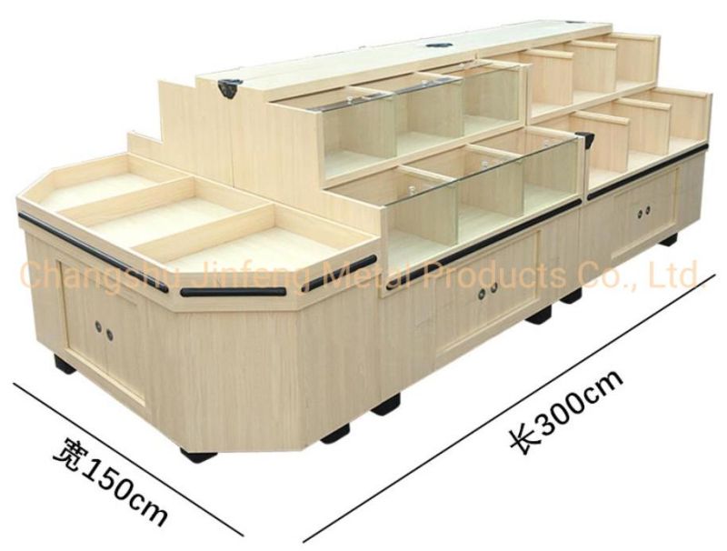 Supermarket Euipment Wooden Display Stand for Snacks