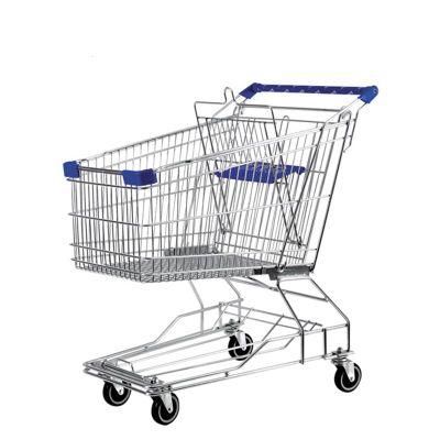 China Factory Trolley Supermarket Metal Shopping Trolley with Handle