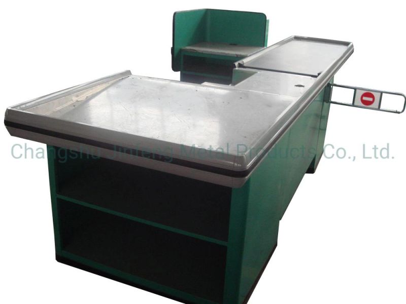 Supermarket Equipment & Store Fixture Cashier Desk with Conveyor Belt