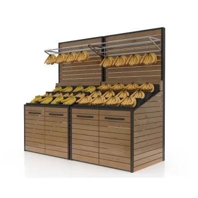 Wholesale Supermarket Wooden Vegetable and Fruit Display Rack