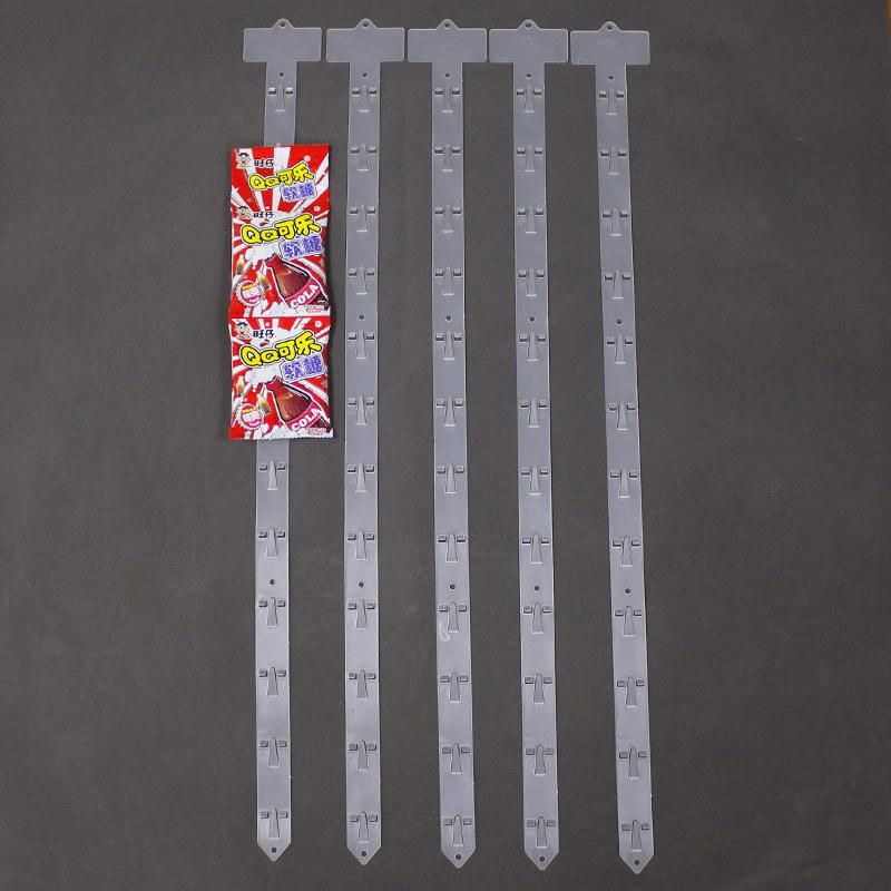 Supermarket Shelf PP Clip Strip with 12 Hooks for Snack