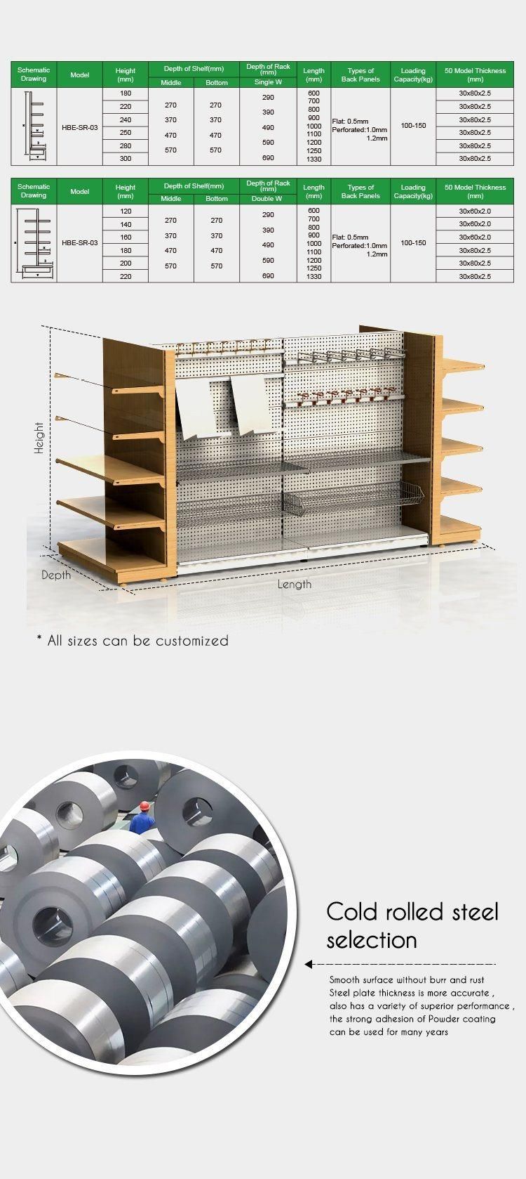 Commercial Supermarket System Gondola Shelving for Sale