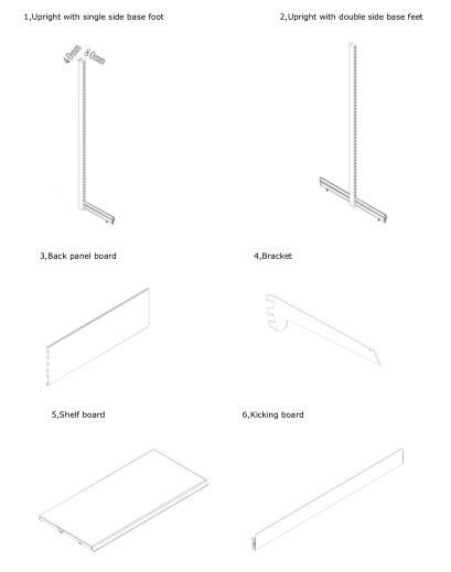 Tego Metal Single Side Supermarket Shelf