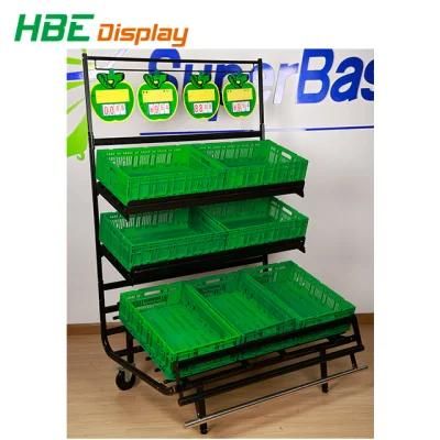 Supermarket Equipment 3 Layer Fruit Shop Display Shelf Vegetable Rack
