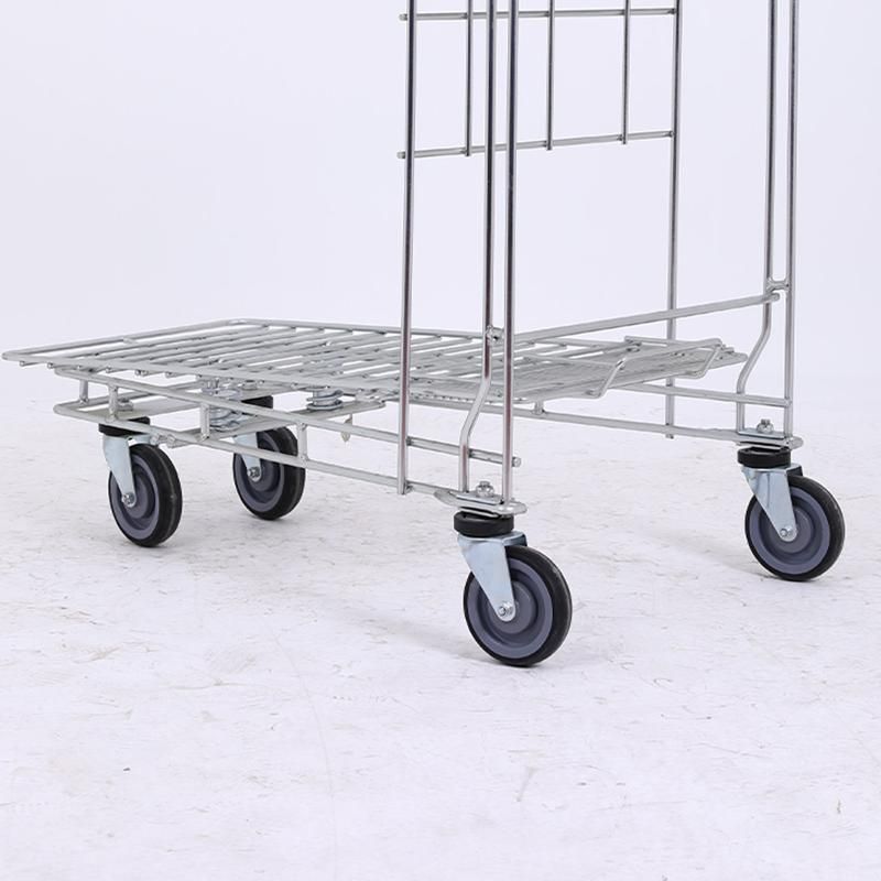 Japanese Style Supermarket Metal Shopping Cart Trolley with Wheels