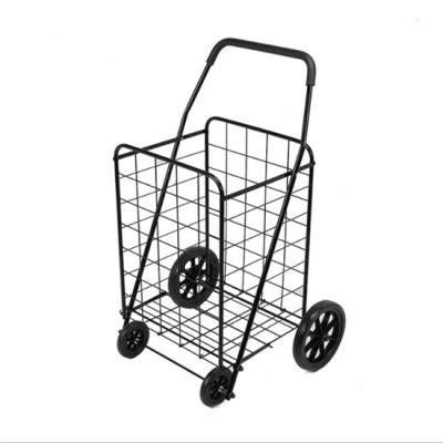 China Factory Metal Heavy Duty Folding Shopping Large Cart with Wheels