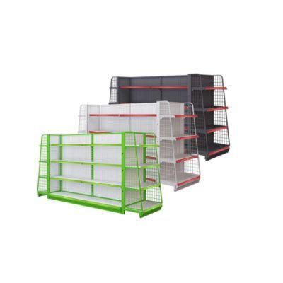 Cold-Rolled Metal Supermarket Shelf Display Racks Advertising Gondola for Shop