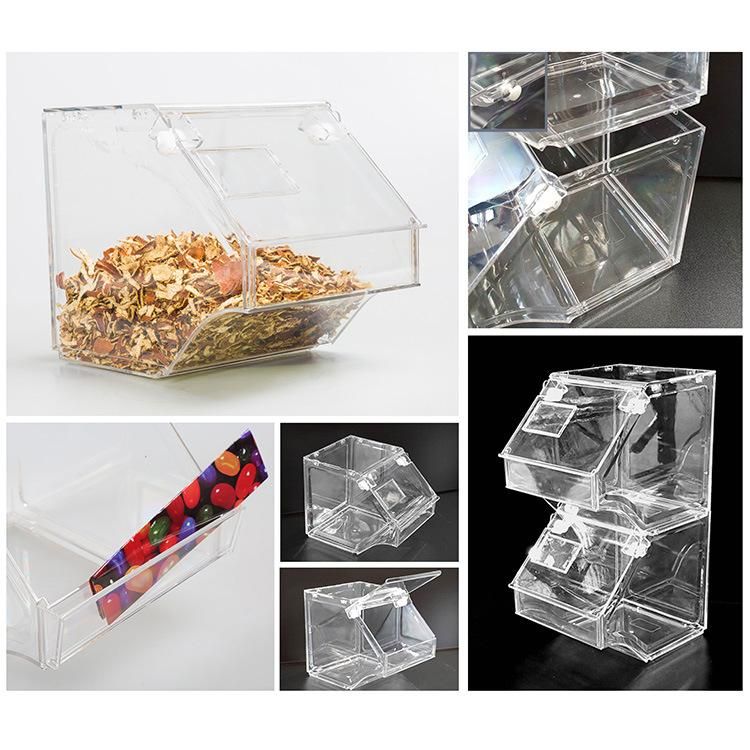 Clear Surface Supermarket Machine Dry Bulk Candy Bins