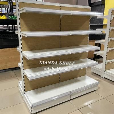 Fixed Supermarket 900L *350d *1500h (mm) Wholesale Glass Shelf Wooden Shelves for Storage