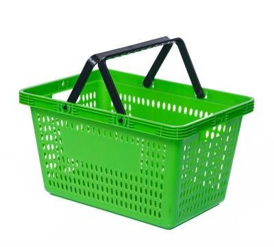 Double Handle Small Hole Hand Basket for Supermarket