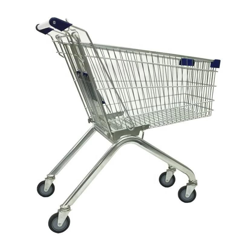 60-240L Supermarket Metal European Shopping Trolley Grocery Shopping Cart