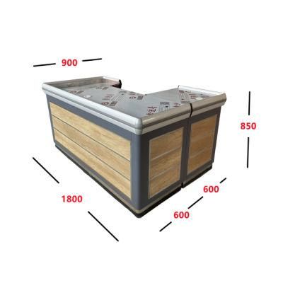 Wood Metal Checkout Desk for Supermarket Cashier Counter Desk