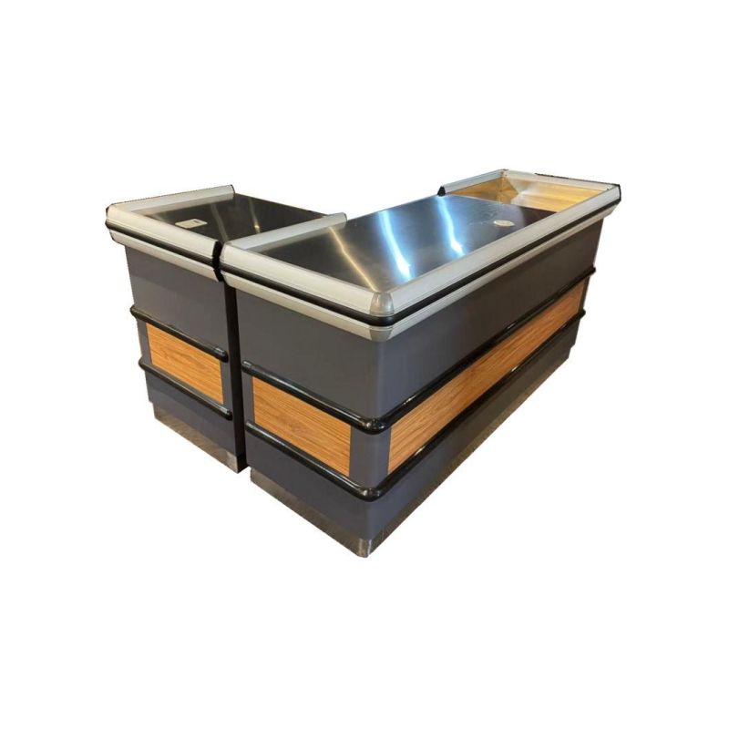 Supermarket Stainless Cashier Retail Design Checkout Counter