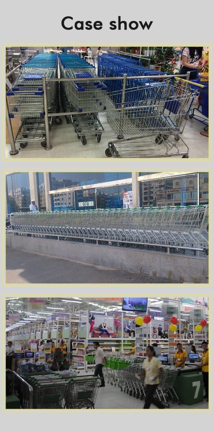 Galvanized Supermarket Shopping Carts with Baby Security Seat
