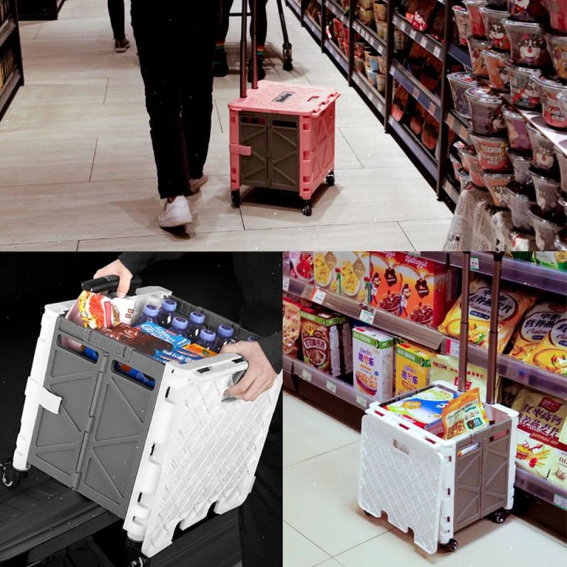 Colorful Design Hot Sell Home and Outside Use Multi-Function Collapsible Cart with Wheels/Shopping Trolley