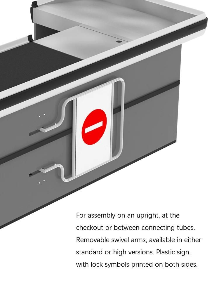 Supermarket Automatic Cash Conveyor Checkout Counters with Swing Gate