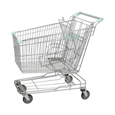 Best Price Store Used 180L Metal Shopping Cart with Coin Lock