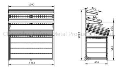 Supermarket Fruit and Vegetable Wooden Display Rack