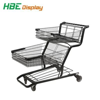 Durable Double Basket Econamy Express Two-Tier Shopping Cart