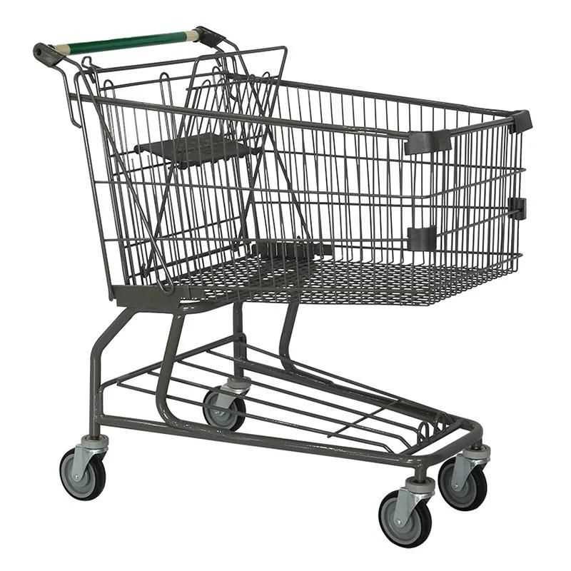 Shopping Cart 60-240L Supermarket Metal Asian Shopping Trolley