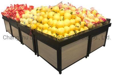 Customized Supermarket Wooden Display Shelf for Vegetable and Fruit