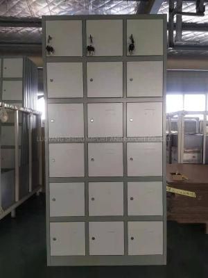 Grey Metal 18 Comparment Box Storage Locker for with Cylinder Lock
