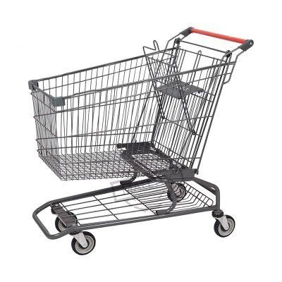 High Quality American Style Metal Supermarket Shopping Trolley for Hypmarket