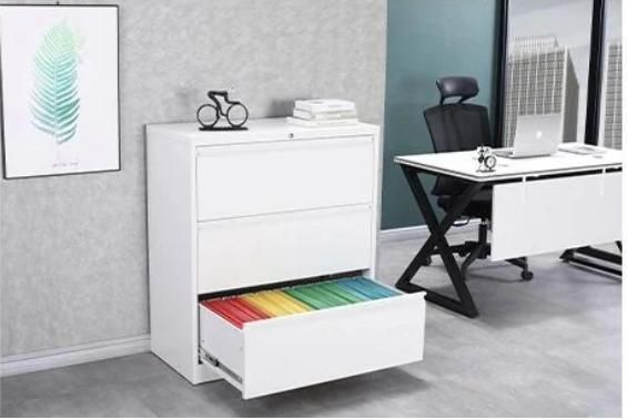 Modern 3-Drawer Steel Lateral Filing Cabinet