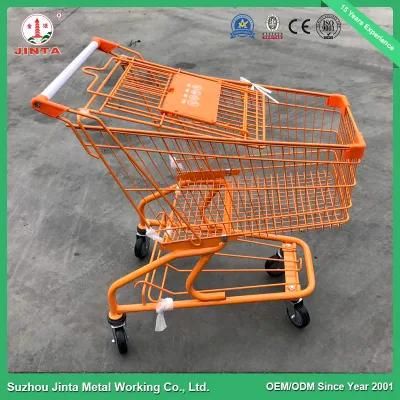 Plastic Sprayed Metal Supermarket Hand Cart