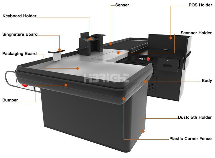 Standard Supermarket Checkstand with Conveyor Belt