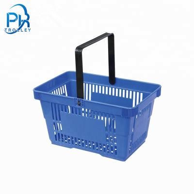 Groceries Trendy Supermarket Plastic Shopping Basket with One Handle