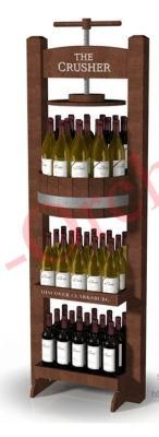 Floor Standing Fashion Design Retail Wood Wine Display Stand