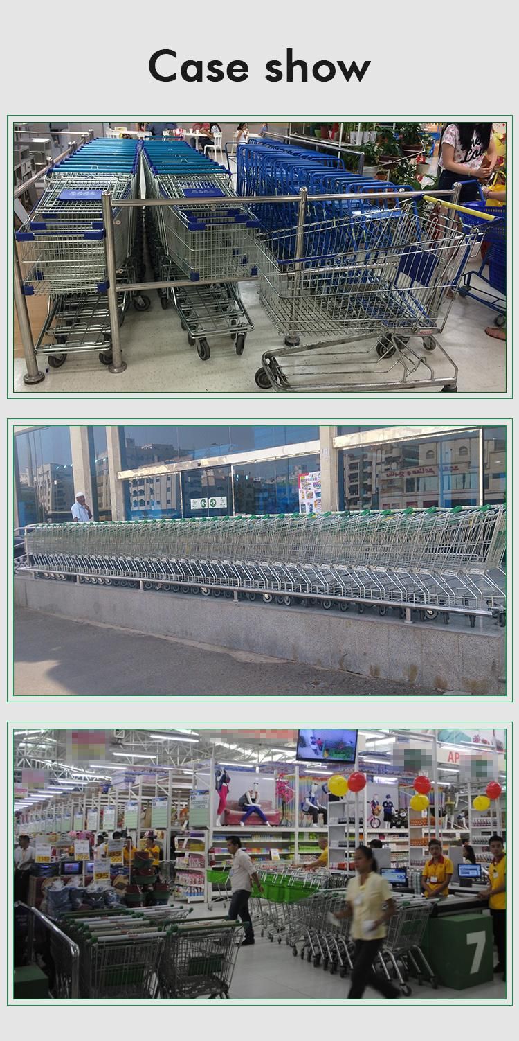 Durable Shopping Trolley Supermarket Cart with Logo Handle