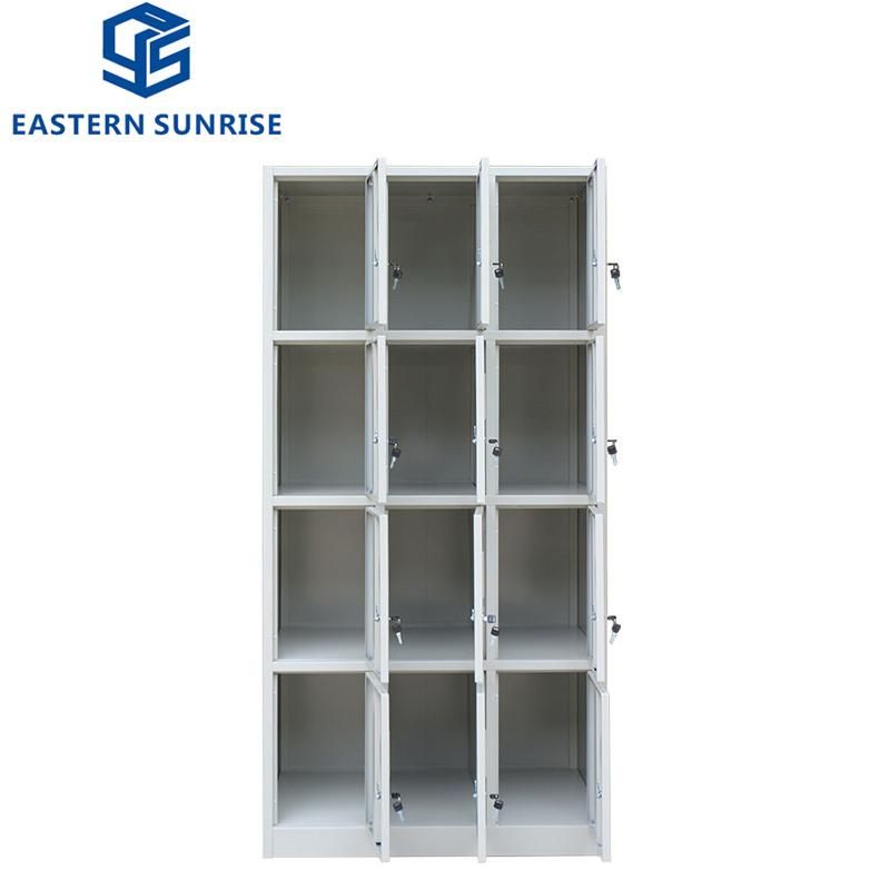 Steel Office Furniture Assemble Metal Wardrobe Closet with 12 Door Locker