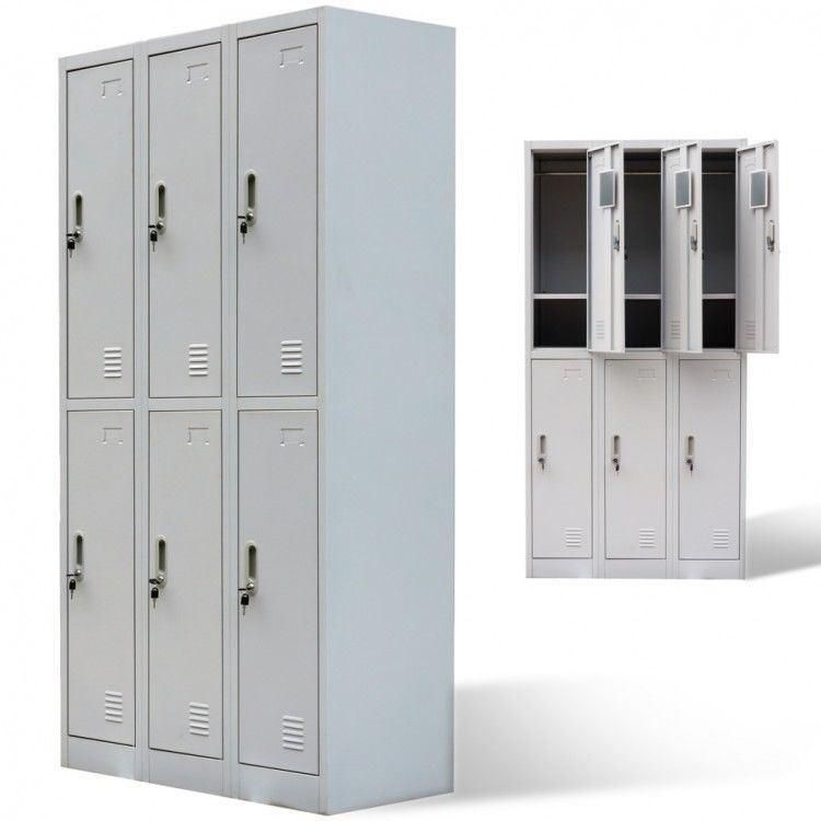 New Design 6 Doors Clothes Storage Locker Steel Metal Wardrobe