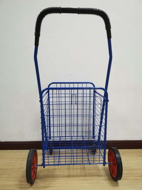 Factory Hot Sell Large Metal Wire Grocery Hand Push Folding Cart for Shopping