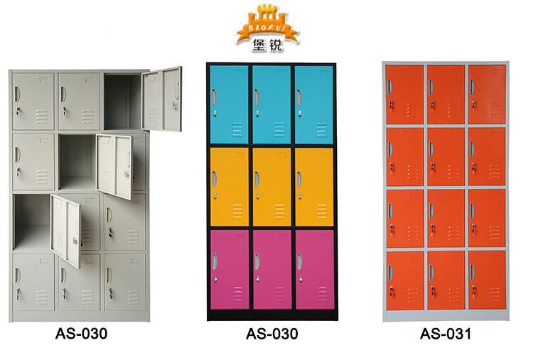 Jas-024 Thin Edge Personnel Locker Storage Cupboard Steel Metal Wardrobe Cabinet 2 Door