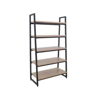 Five Layers Wooden T-Stand Supermarket Gondola Shelf Metal Display Rack