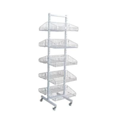 Double Sides Wire Basket Display Rack General Store Supermarket Shelves