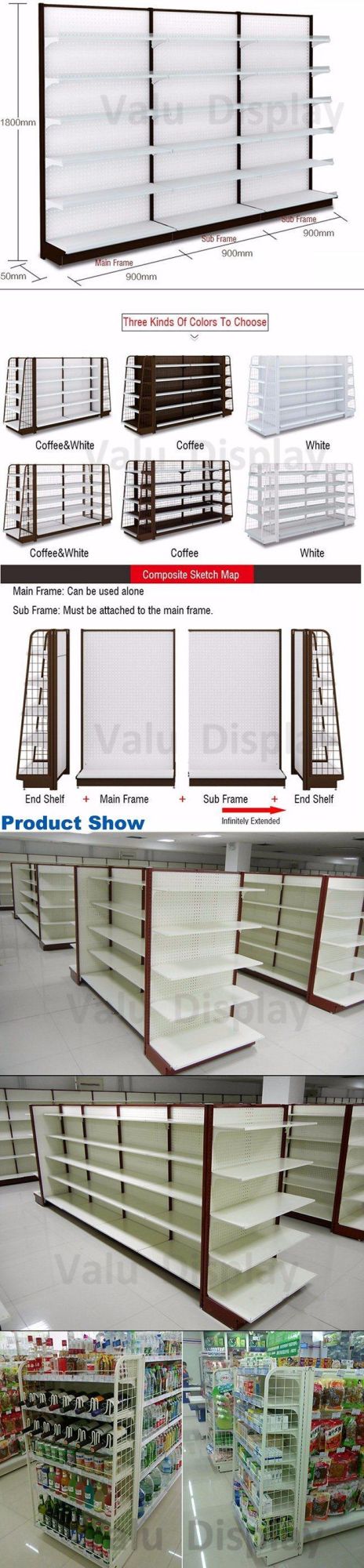 Double/Single Sided Gondola Convenient Store Supermarket Shelves