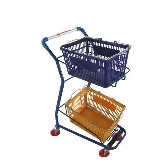Asian Shopping Cart Double Deck Shopping Basket