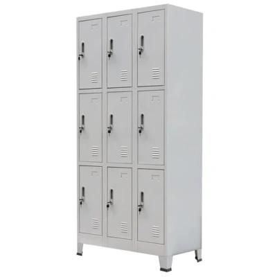 Metal Locker Cabinet with 9 Compartments Steel Parcel Locker Staff Lockers with Feet