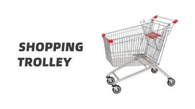 150L European Supermarket Shopping Trolley Cart with Four Wheels