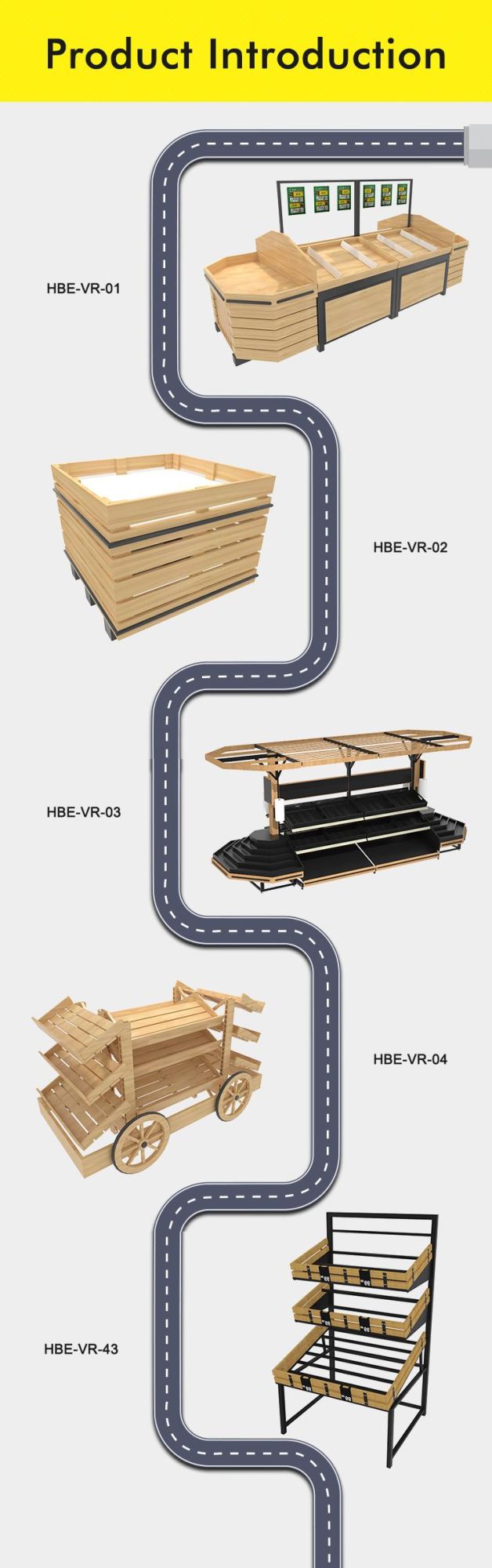 Floor Standing Good Quality Fruit Shop Fittings Supermarket Vegetable Shelf and Wood Fruit Display Rack