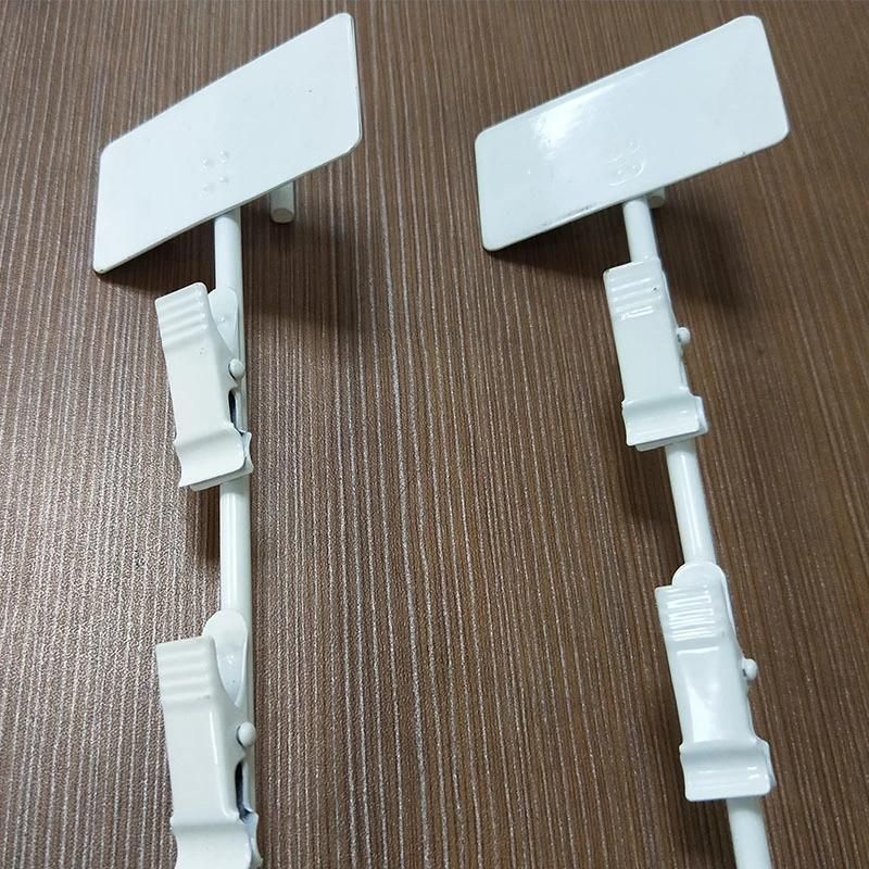 Supermarket Pop Shelf Edge Hanging Metal Clip Strip with 12 Clips