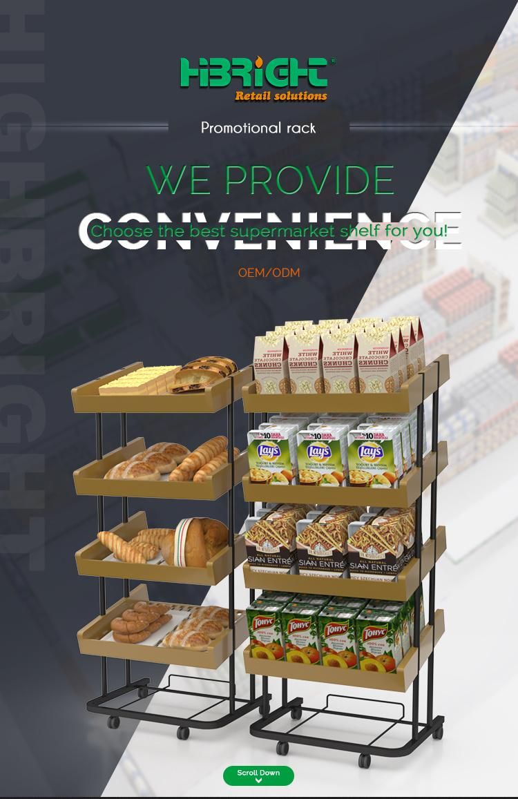 Hot Sell Grocery Bakery Store Plastic Bread Display Rack