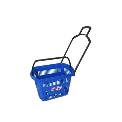 Supermarket Shopping Trolley Basket Plastic Handle Shopping Basket