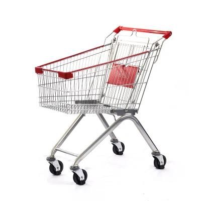 Shopping Cart with Plastic Handle Wheels Store Shopping Trolley